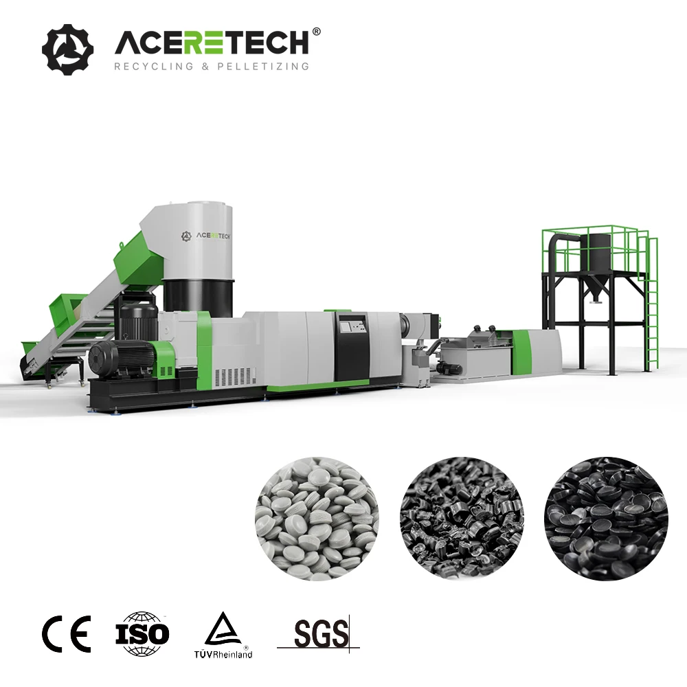 Aceretech ACS-H300/80 Pet Plastic Pellet Recycling Making Machine Baby Diaper Non Woven Jerry Can Pelletizer Machine