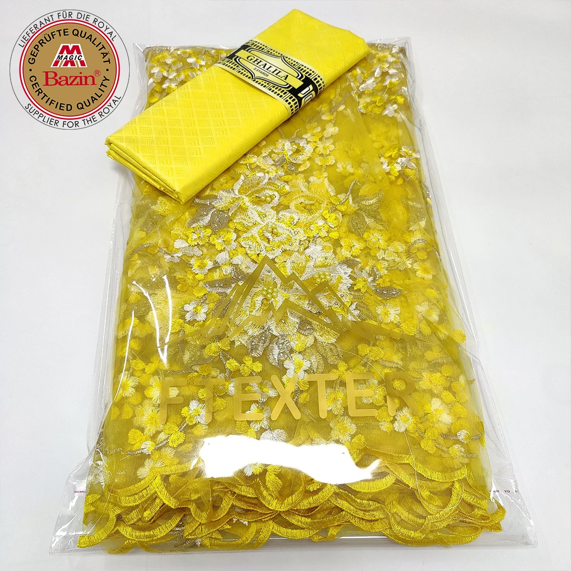 2021 Top Quality Ankara Bazin Riche Fabric And Embroidery Net Lace With Beads Elegant Nigerian Wedding Evening Gowns Net Laces