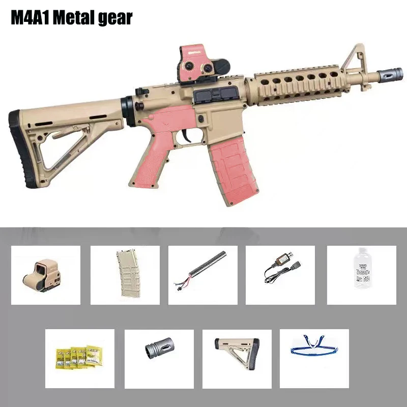 Нейлоновая Штурмовая винтовка M4A1 металлическое снаряжение Электрический брызговик гелевый шар бластер с водяными бусинами гелевые пули боевая игра игрушечный пистолет для игр на открытом