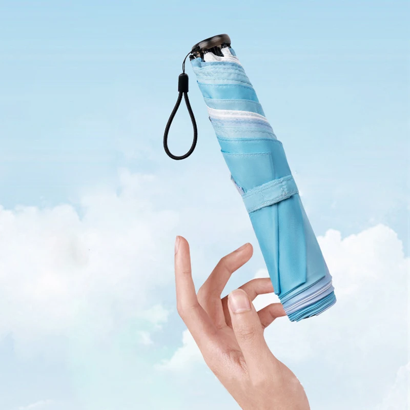 China Direct Hot Sales  19 Inches 6 ribs super lightweight portable sunny small size  mini sun umbrella