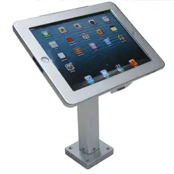 Lockable anti-theft tablet wall mounting bracket black silver desk/wall mount tablet enclosure security stand for ipad