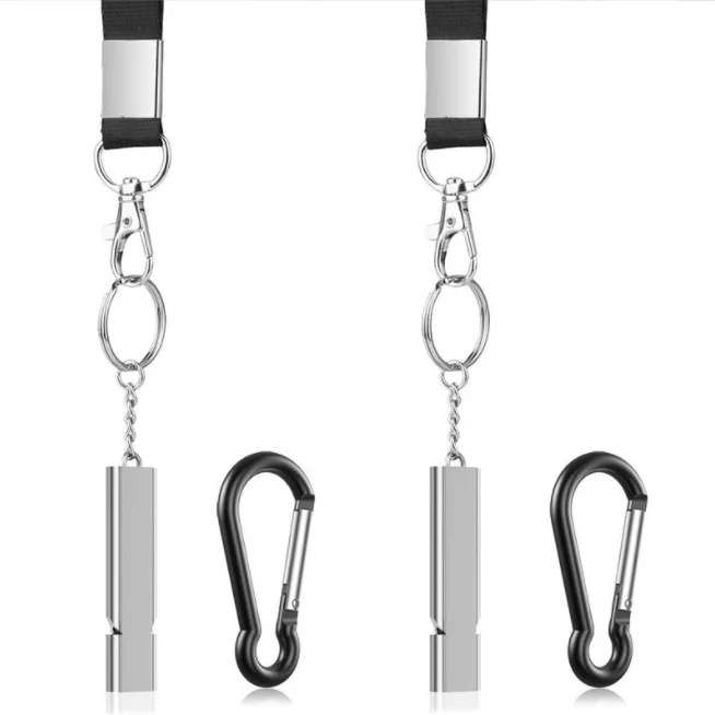 High quality double tube whistle keychain high frequency aluminum dog whistle set for pet