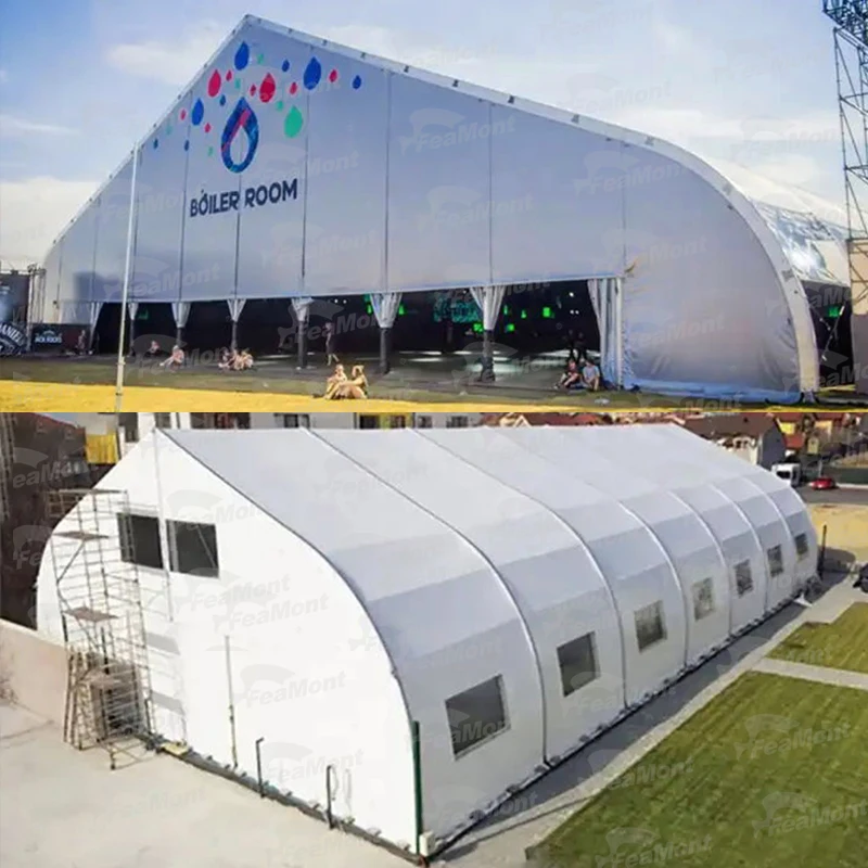 FEAMONT 12x20m Aluminium Exhibition Tents PVC Warehouse Aircraft Hangar for Helicopter Storage for Trade Shows