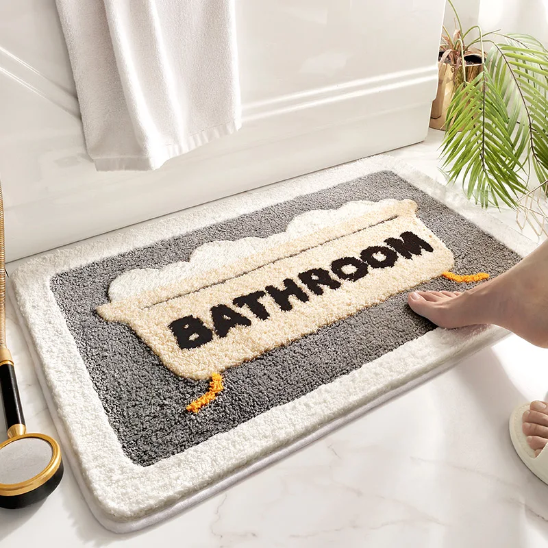 Microfiber Non-Slip Bathroom Rug Extra Absorbent and Quick Dry Bath Mat Soft Luxury Hotel Door Carpet Shower Mat