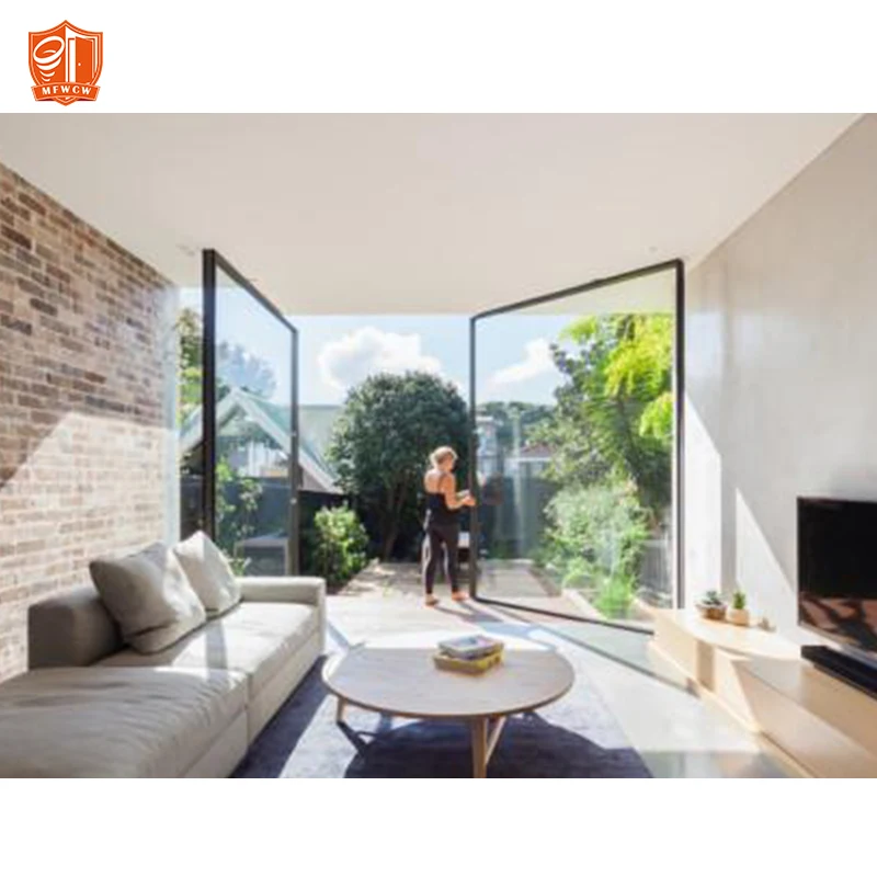 Aluminum Glass Pivot Door Interior office glass partition profiles Slim frame invisible hinged Pivot Door