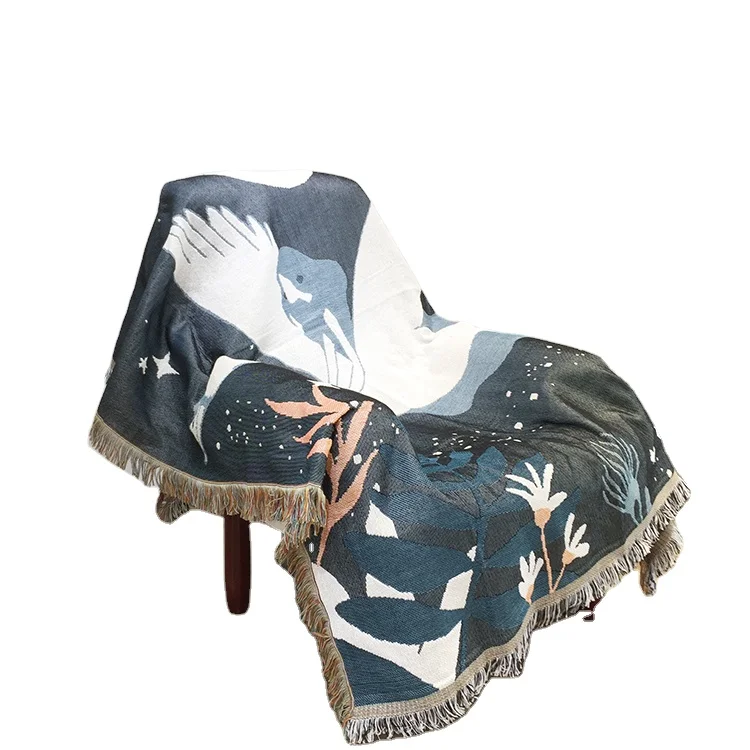 
Лидер продаж на Amazon, дизайнерское плетеное одеяло для дивана, персонализированное богемное жаккардовое уличное многофункциональное одеяло 