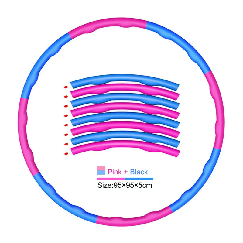 
8 Sections Hula Rings Exercise Fitness Hoop Easy to Spin, Premium Quality and Soft Padding Weighted Hoop 