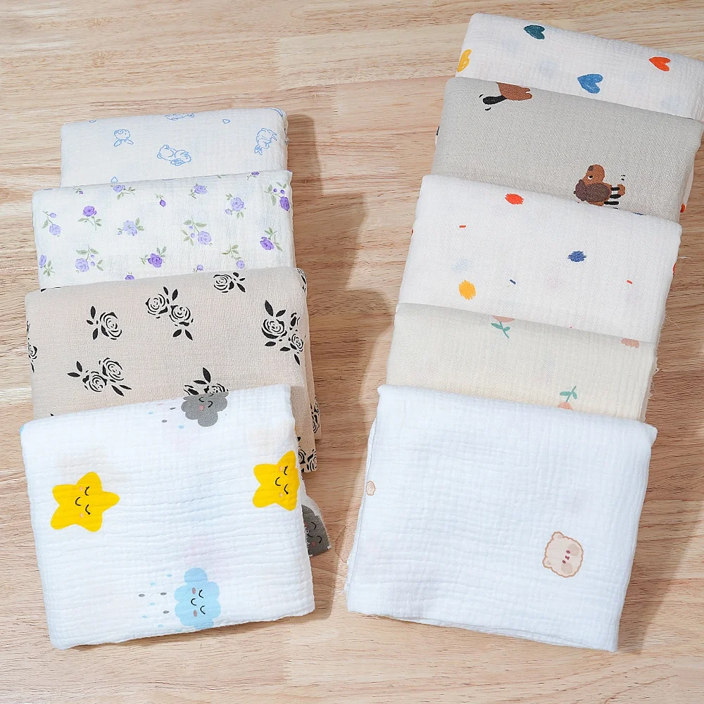 High-End Multi-Color Cotton Fabric Crepe Thin Plain Crepe Textile with Premium Options muslin printing double crepe
