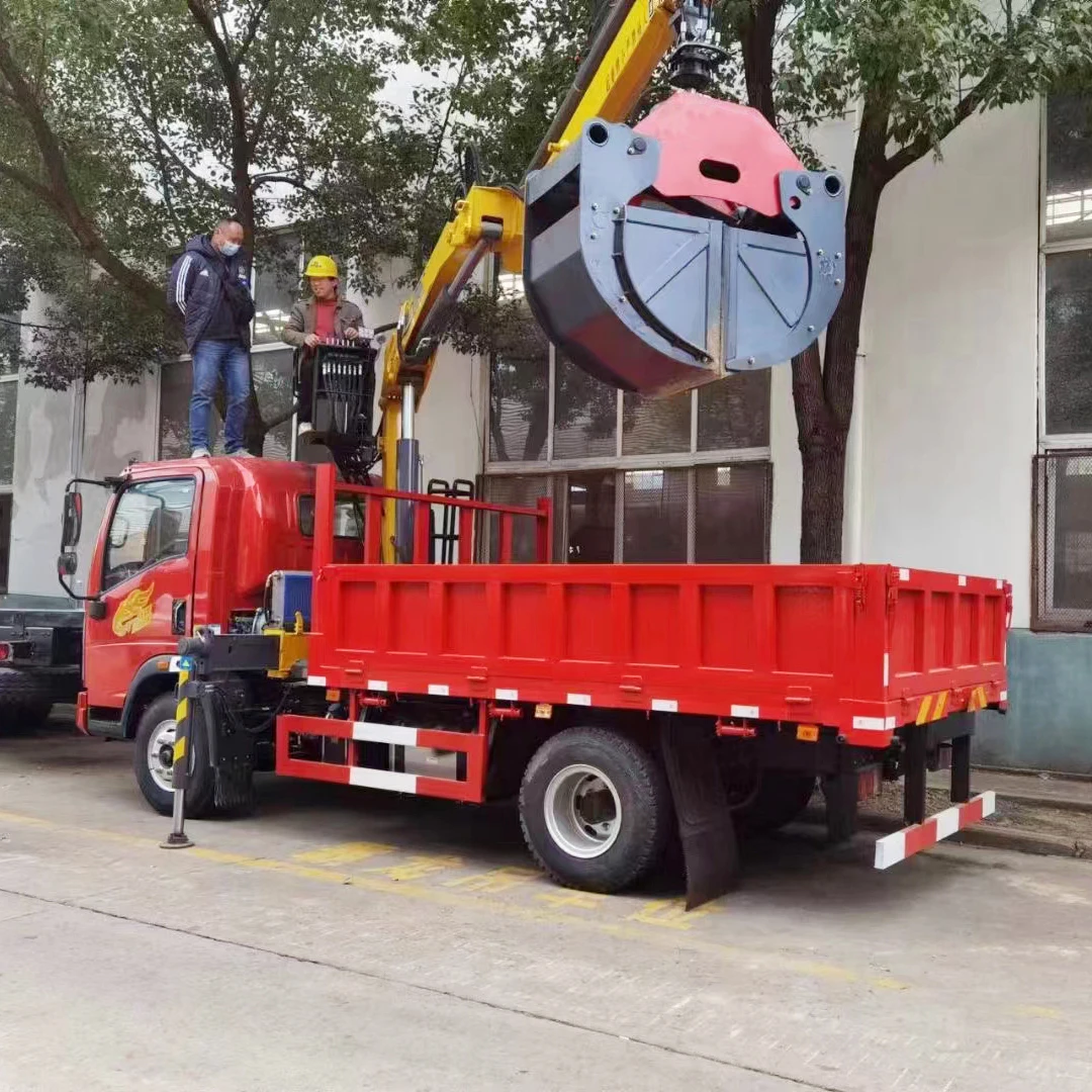 Factory Price Sand Cement Folding Arm Multipurpose Garbage Dredging Grab Crane Tipping Crane