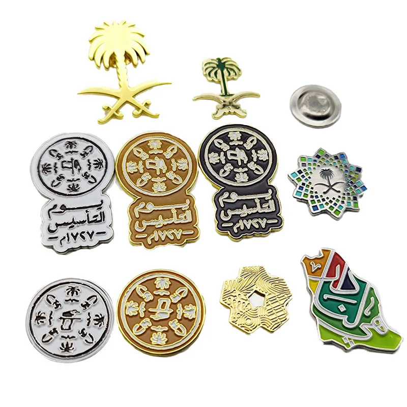 custom Saudi Arabia Uae National Day Pin Hard Soft Enamel Lapel Pin