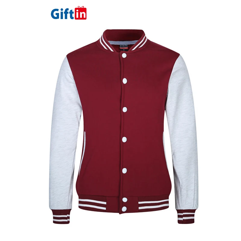 Мужская Женская куртка Letterman Varsity хлопковая однотонная красно-Белая школьная форма с воротником в американском стиле колледжа на заказ