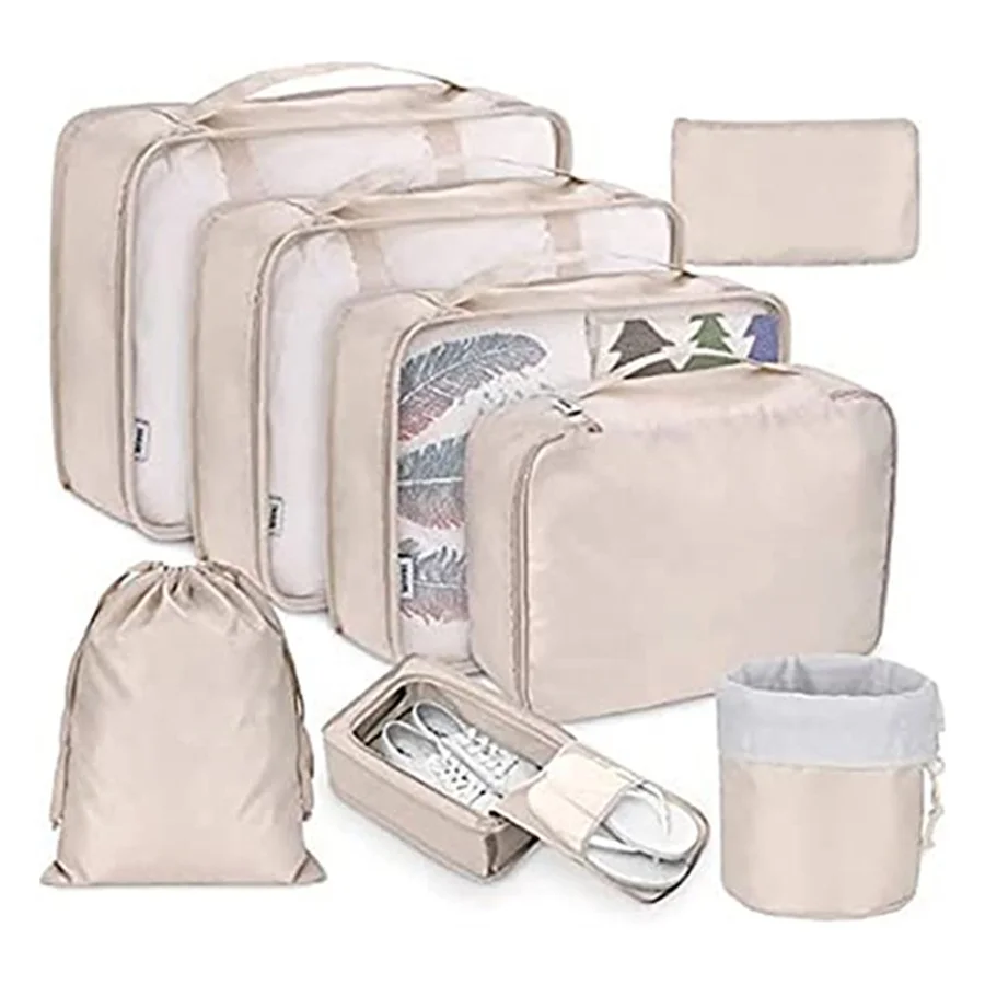 Hot Sale Custom 8 Set Packing Cubes Travel  Luggage Storage Packing Organizers for Travel Accessories