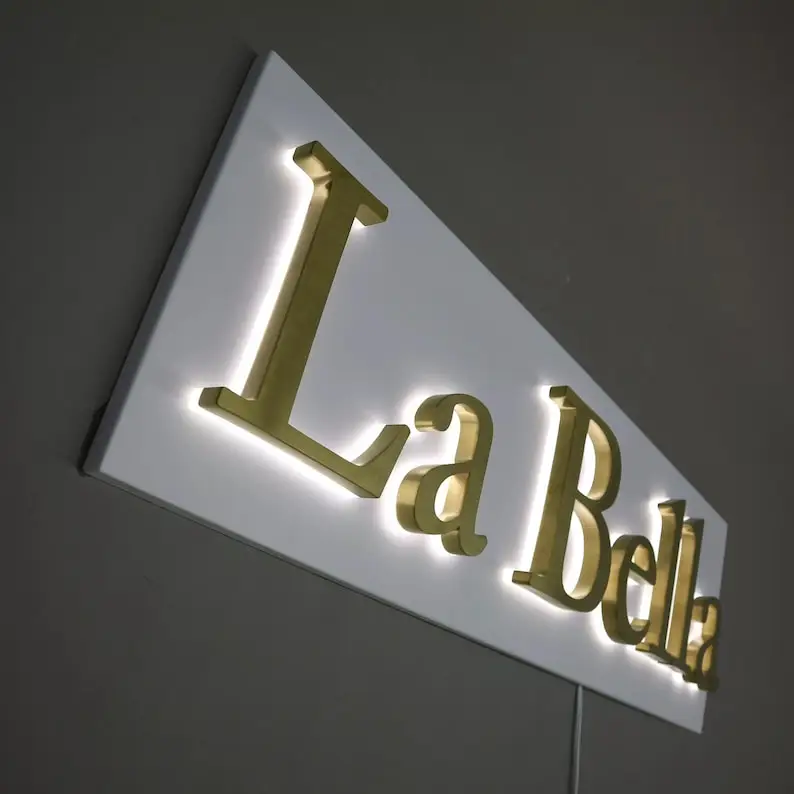 Personalized Customized Store Advertising Acrylic Board Logo Lights 3D Metal LED Channel Letters Sign for Business Decor