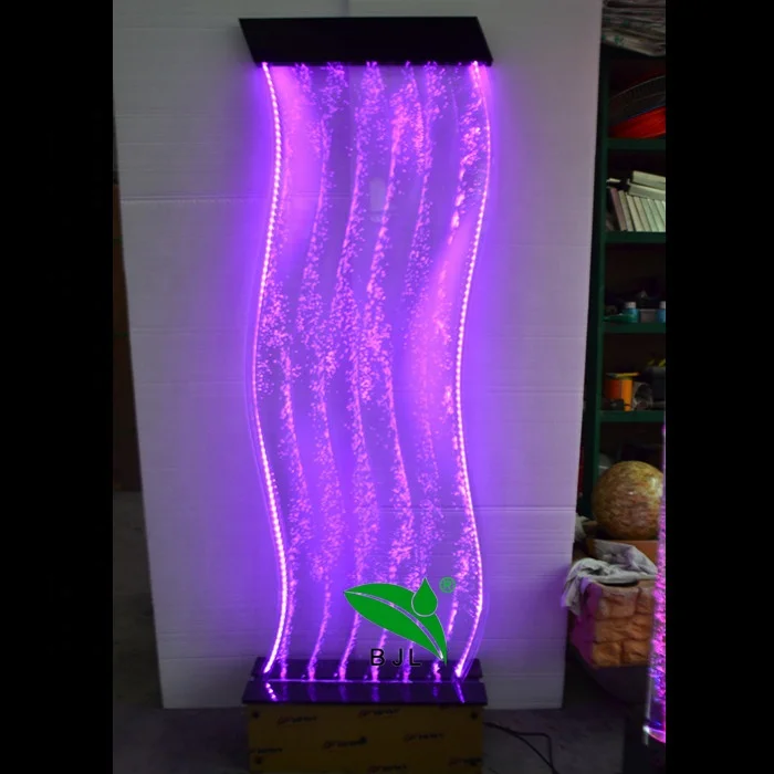 luxury glowing LED S shape water bubble wall home decoration