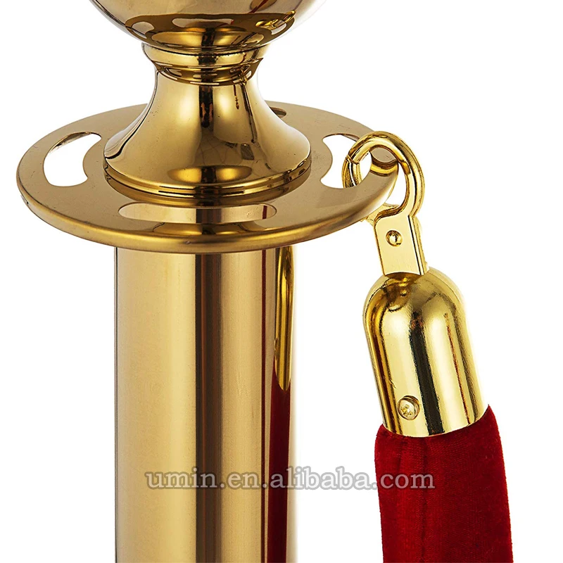 Polished Brass Traditional Rope Stanchions for Crowd Control