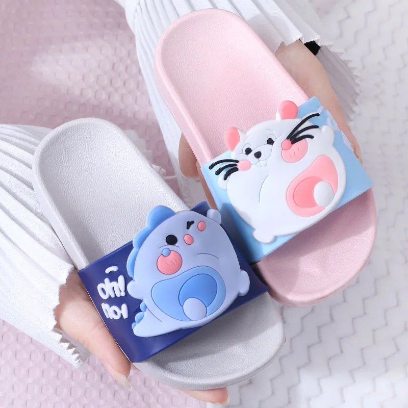 Kids Slippers Summer Unisex Indoor Non Slip Soft Sole Thicken Baby Bath Children Cool