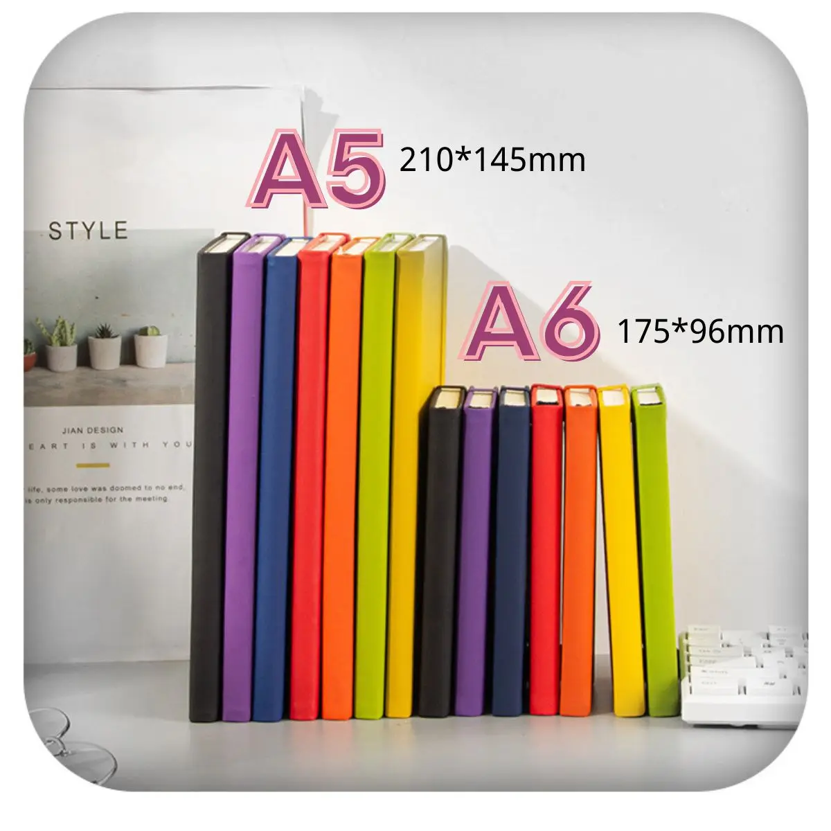 Hot Sale office Custom Faux leather notebook Stock up Journal A5 A6 Pu Leather Notebook