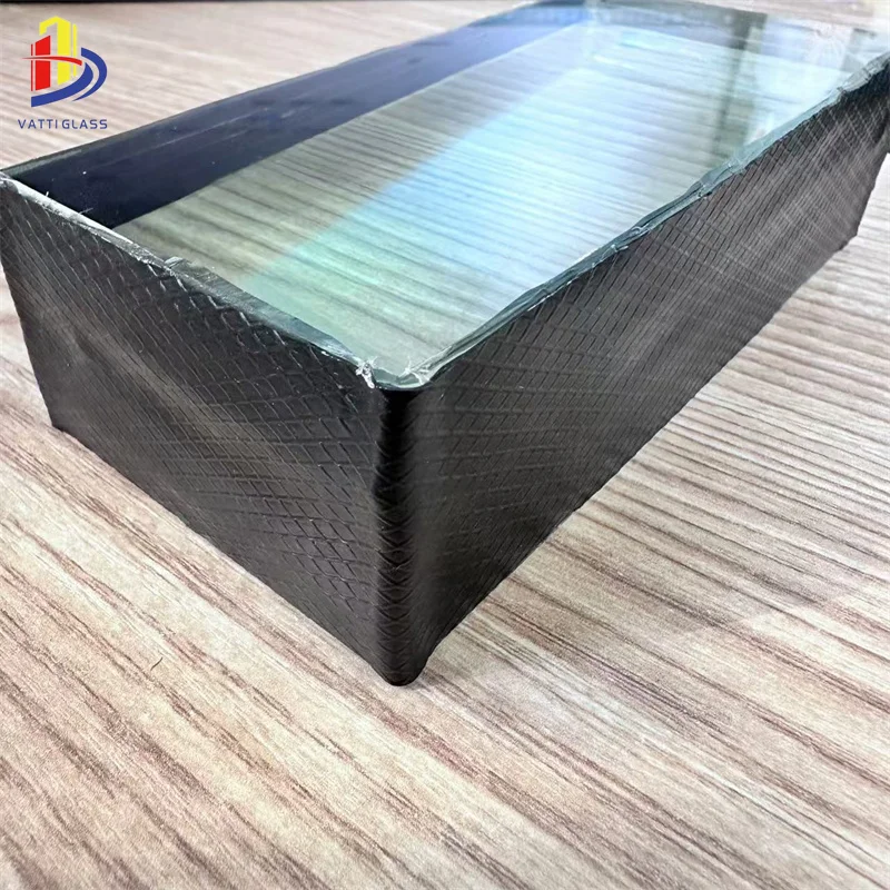 Custom 43mm thickness armored bulletproof glass for armored vehicle with good sealed black border