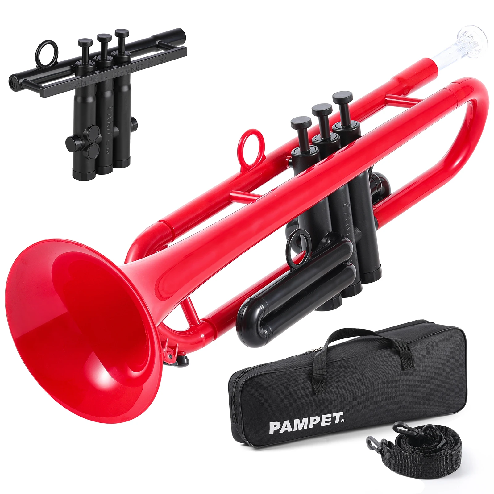 Made In China Cheap Plastic Trumpet Musical Instruments Bb Trumpet Set with Carry Case and Mouthpieces Beginners Professionals