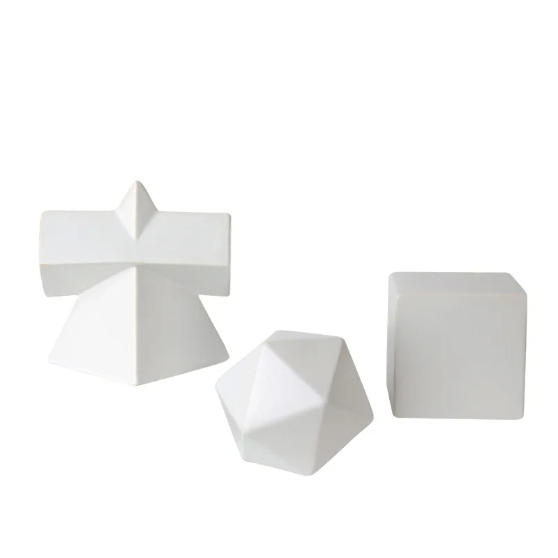 Simple geometric irregular shape geometric white triangle resin home decoration hotel decoration
