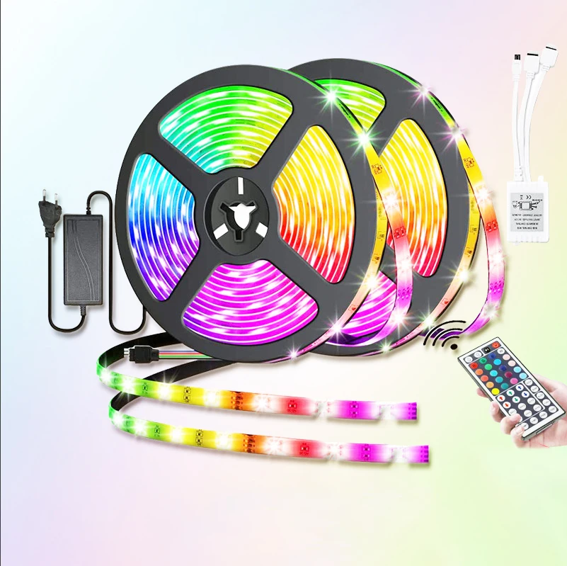 DC12V 5050 SMD RGB Светодиодная лента 5 м 150 светодиодов 24 или 44 ключа ИК пульт дистанционного управления меняющий цвет PI65 водонепроницаемый комплект светодиодных ламп