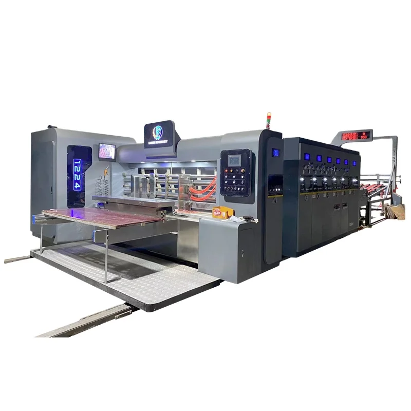 High Speed Automatic Corrugated Box Printing Slotting Die Cutting Machine For Pizza Box Making