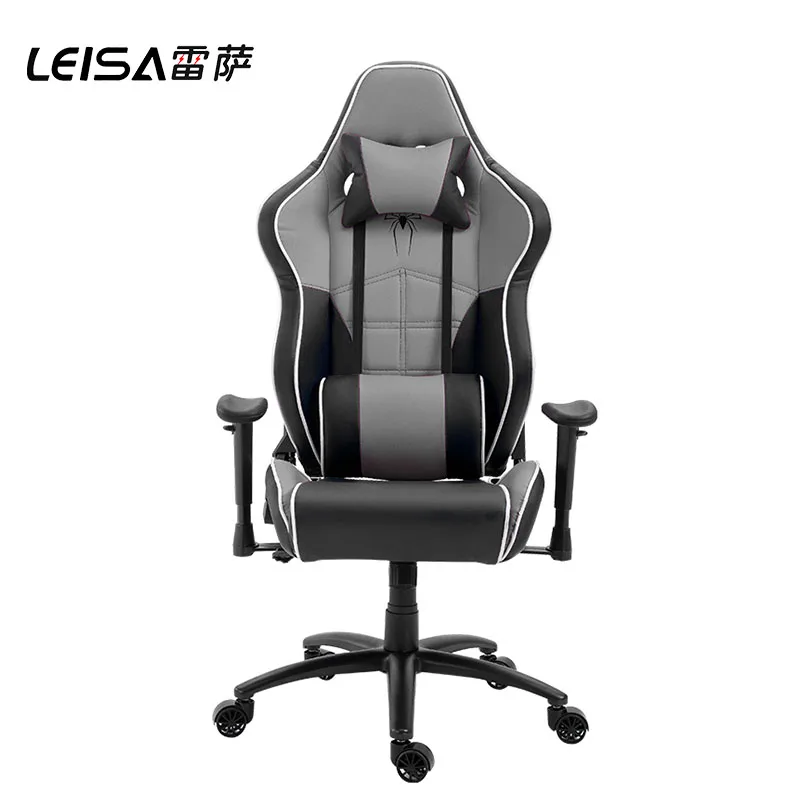 
Leisa Furniture Modern design classical style custom logo gaming chair with lumbar and head pillow 
