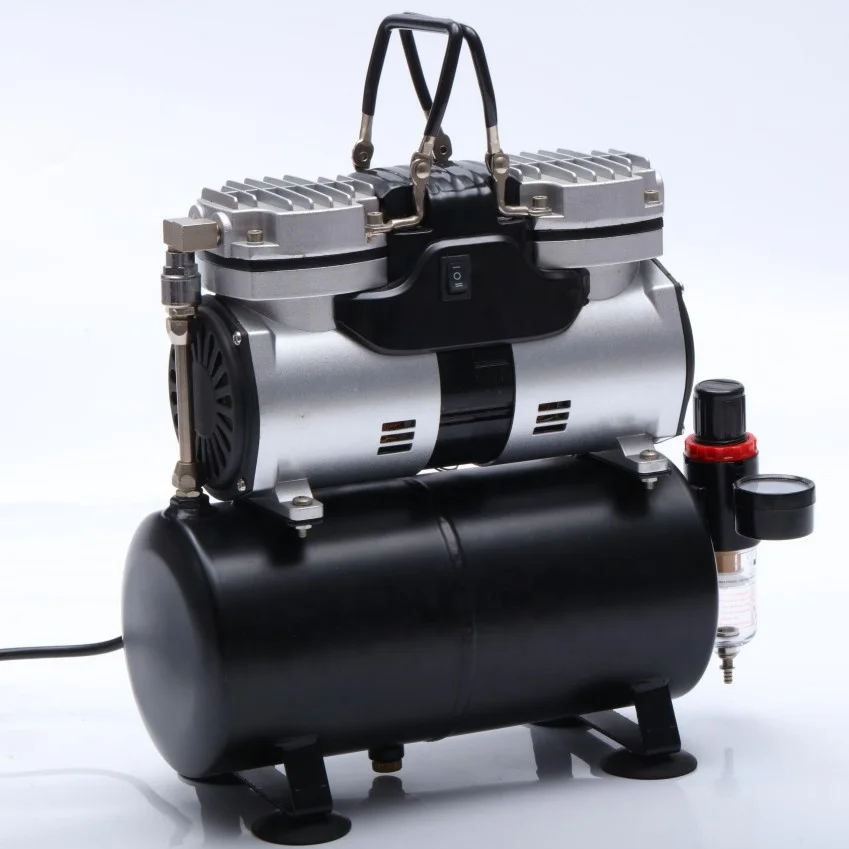 AS196K Two Cylinder Head Two Fans Airbrush Machine Kit  Airbrush Compressor