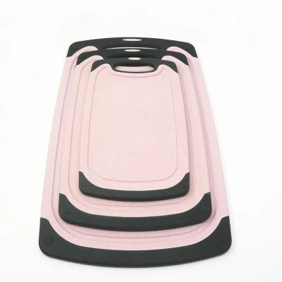 Plastic Cutting Board Chopping Board Set with Non-Slip Feet and Juice Grooves Larger Thicker Boards