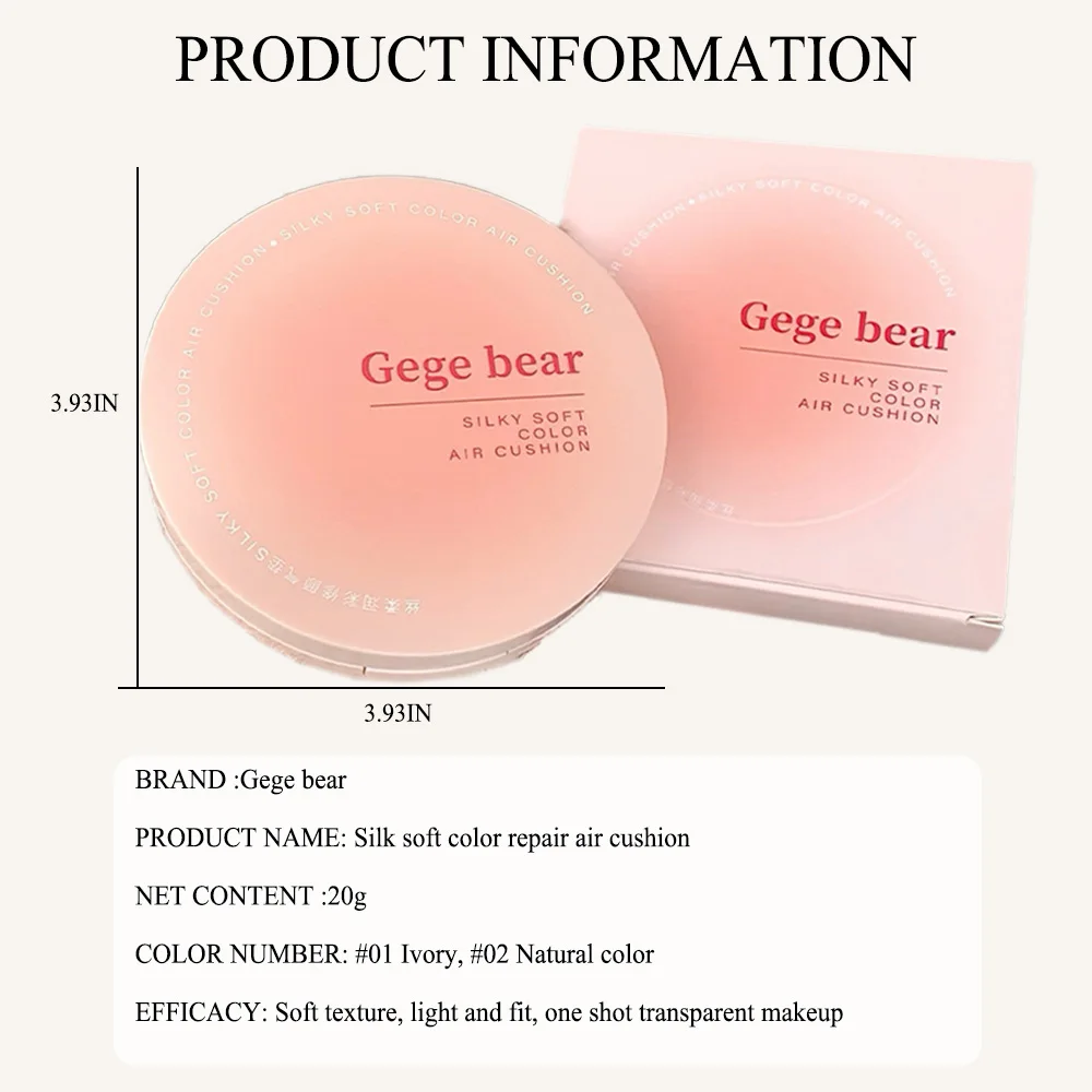Wholesale Makeup Moisturizing Concealer BB Cream Air Cushion Foundation Gege bear Soft Soft Makeup Hold Makeup Cushion