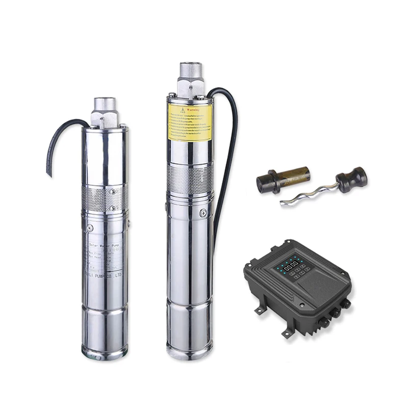 Submersible deep well solar panel powered dc water pump system