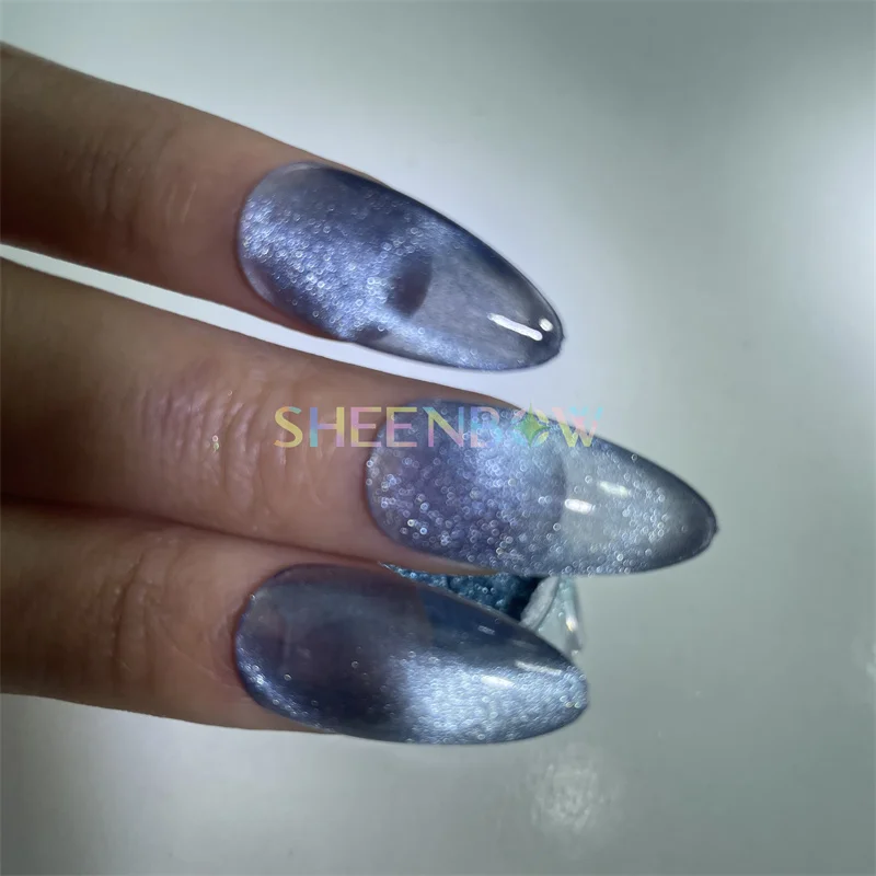 Sheenbow New Sliver Blue Magnetic 9d Cat Eye Powder For Nail Gel Polish