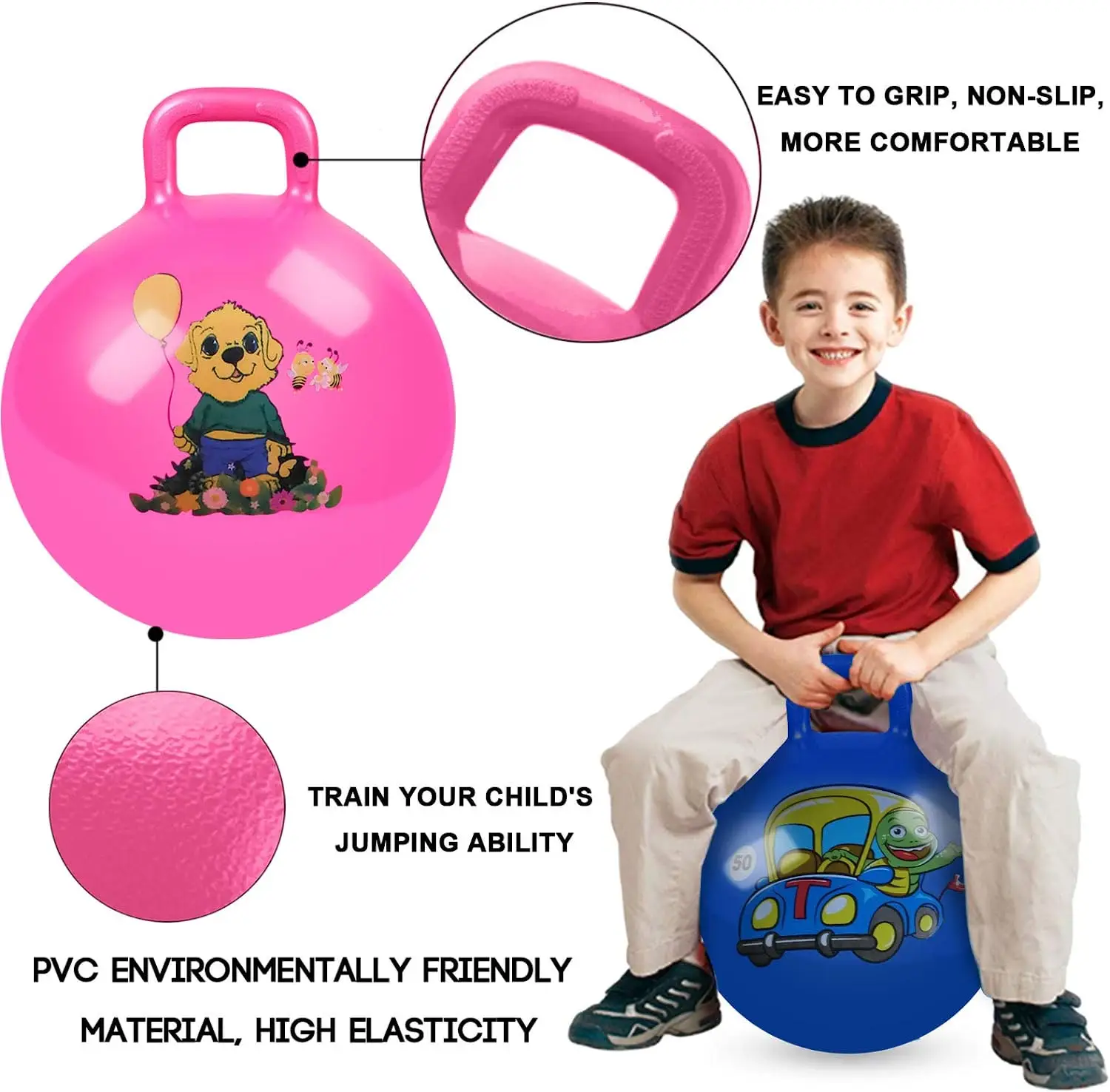 wholesale 18in Sport Bounce Balls with Handles for Kids Balls Jumping Bouncy Balls