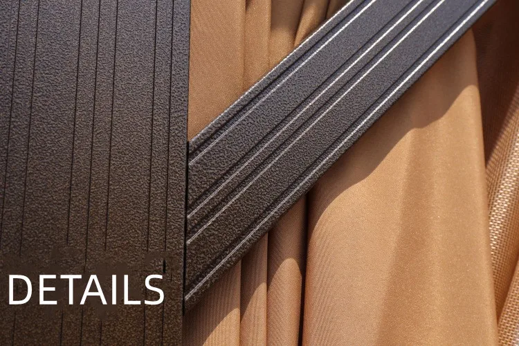 Modern Garden Waterproof roof gazebo sunshade customized 3.65*6m gazebos outdoor aluminum luxury pavilion