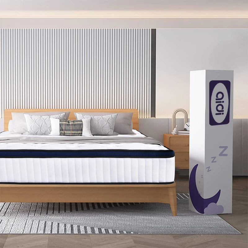 Anti Mite Ice Fabric Zoned King Queen Natural Latex Roll Up Smart Coils Spring Memory Foam Cooling Hotel Bed Mattress In Box