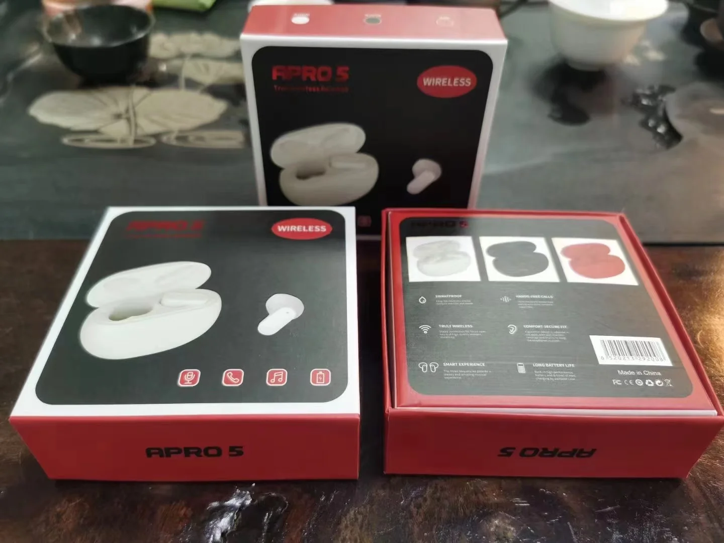 AApro5 Tws Bt 5.0 Wireless Earbuds Touch Control Surround Sound Earphones for All Android and Ios Mobile Phone