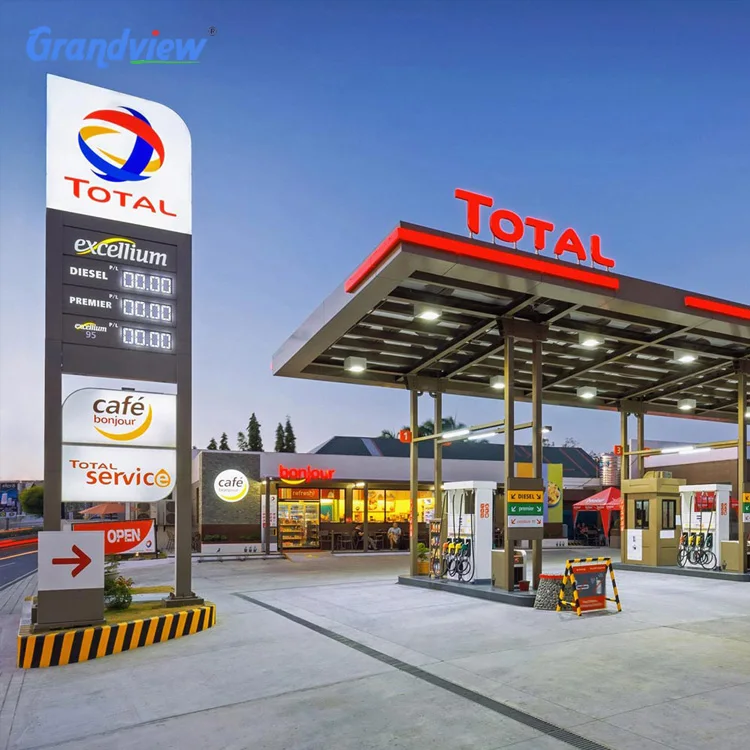 Petrol station gas station filling station signage canopy fascia