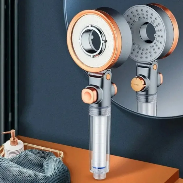 3-in-1 Premium Double-Face Hand Shower for SPA Bathroom Use Rain Massage Jet Water Feature Spray Function Included Shower Filter