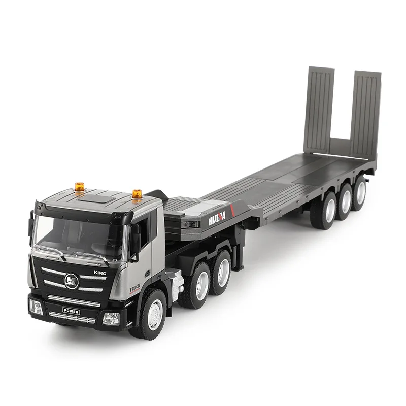 remote control trailer alloy truck toy 9 channels semi-hung flat diecast truck model educational toys for kids
