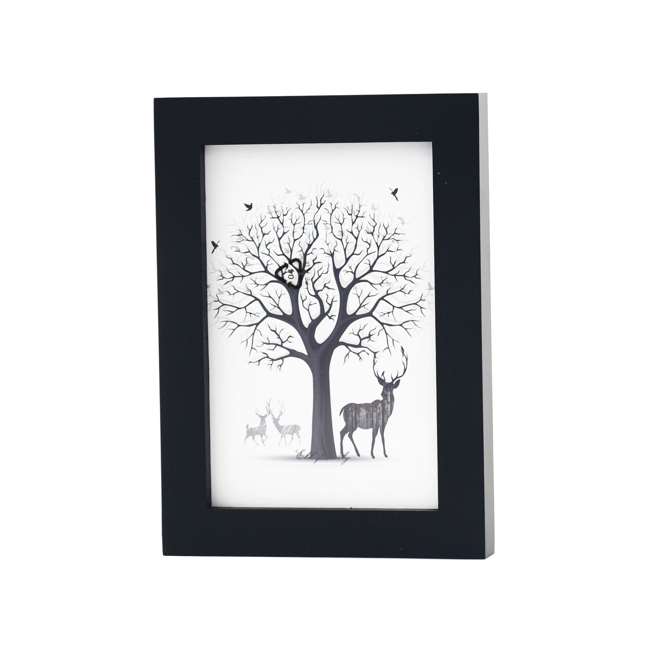 Good Quality Black White Wooden Photo Frame Displays 4x6 Pictures With Mat for home decor