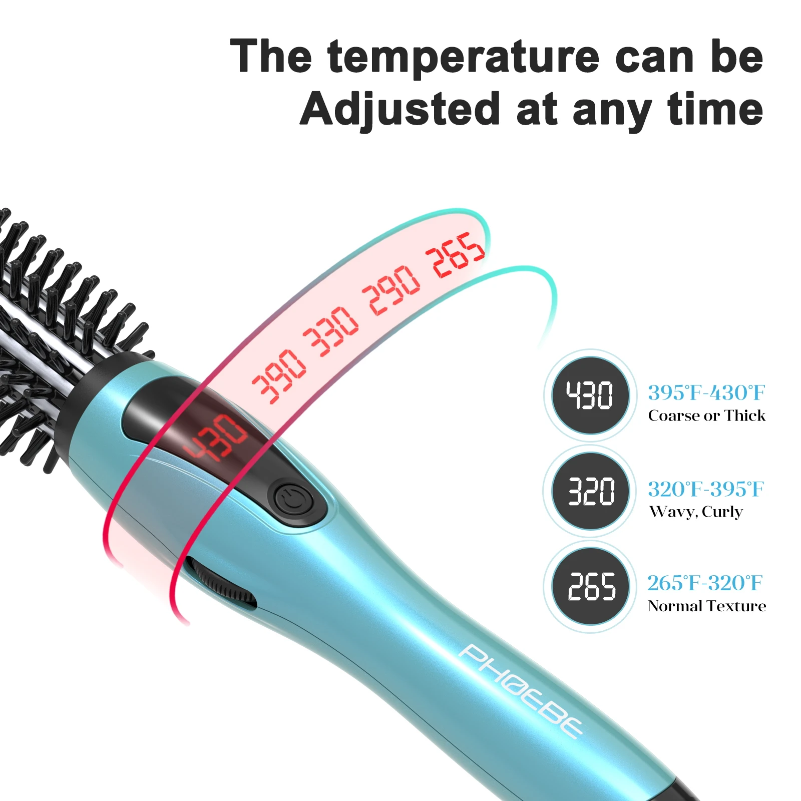 Alure Heated Styling Brush Ionic Hair Curler with Anti-Scald Nylon Bristles, Electric Curl Wand for All Hair Types, Curling Iron