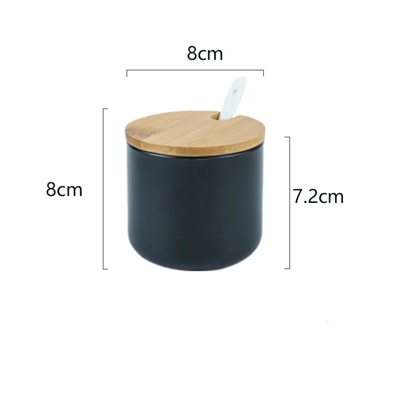 3 предмета в комплекте самый популярный большой емкости матовый черный покрытый глазурью керамический еда кухни контейнеры для хранения керамические банки с бамбуковой крышкой