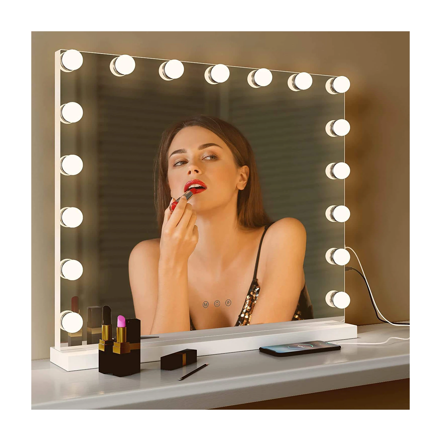 Vanity Led Standing Mirror Hollywood Style Bluetooth Vanity Mirror With Led Lights
