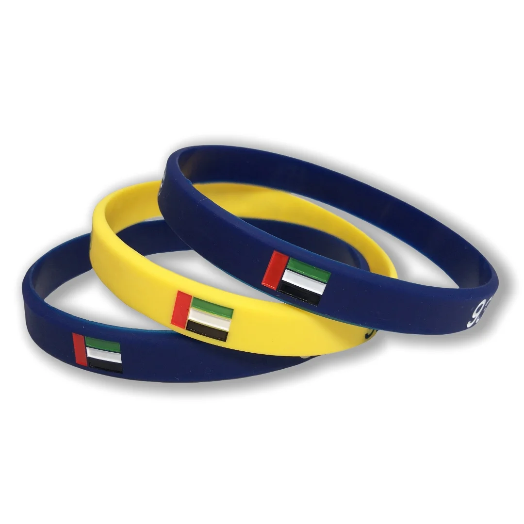 OEM Custom Small Silicone Wristbands Country Flag Bracelets for Souvenir & Gift Purposes