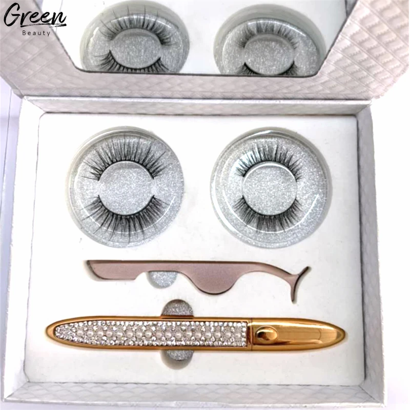 
Wholesale Custom High Quality Eyelashes Tweezers Kits With Waterproof Magic Self Adhesive Vegan Pink Eyeliner Private Label 