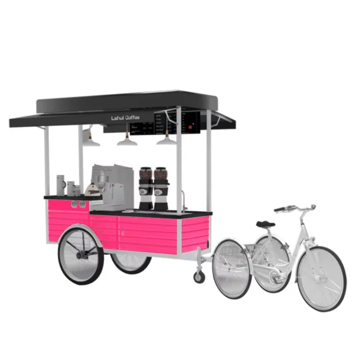 Unique Design Coffee Vending Tricycle Bubble Tea Bike Coffee Drinks Serving Trolley For Sale