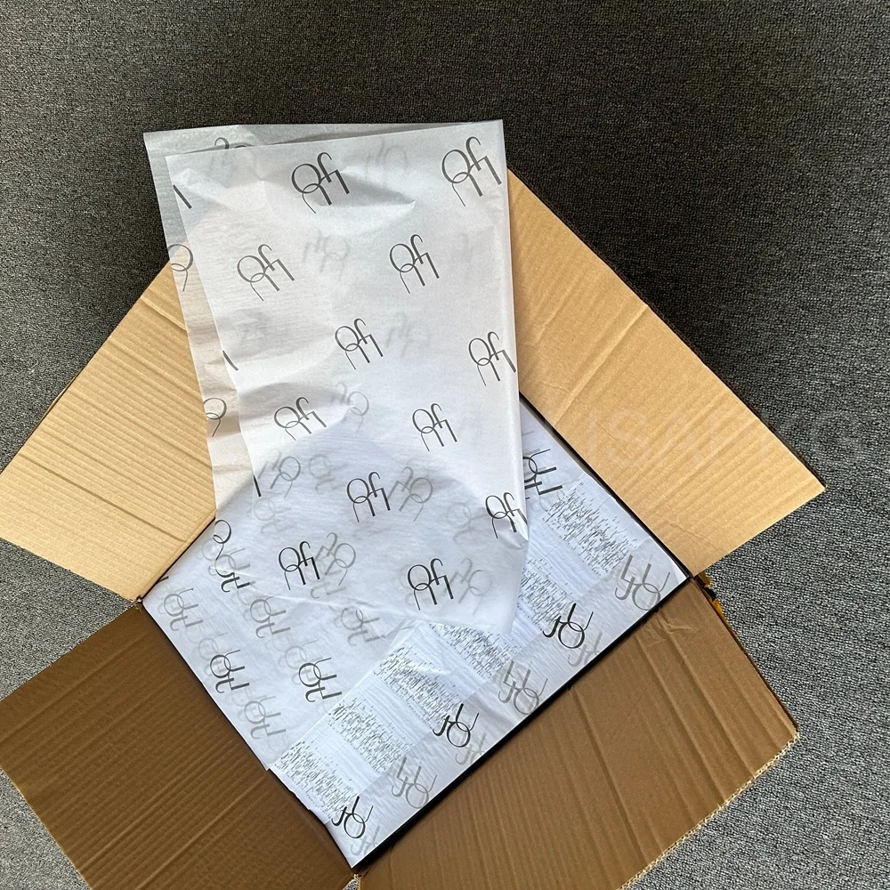 Free sample thin White Custom Printed Logo Gift Wrapping Paper Clothing Tissue Paper hair wrapping paper