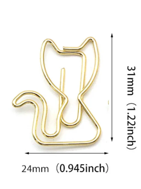 50 Piece Personalized Cat Shape Cartoon Paper Clips Decorative for for Fun Office Supplies School Gifts Wedding