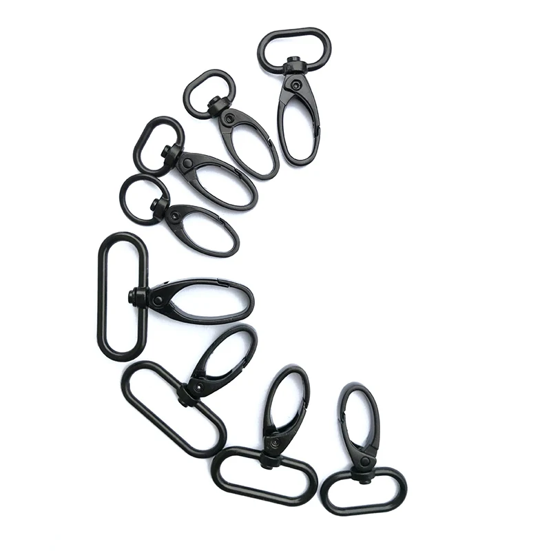 Factory Wholesale Black Plating Metal Rotating Snap Hook High Quality Carabiner Swivel Snap Hook For Bag