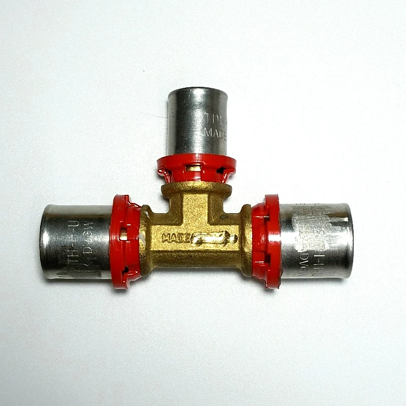 Support OEM customization with drawings and samples Aluminum plastic pipe copper elbow PEX AL Pipe Press Fitting Compression tee